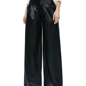 Alice & Olivia Anders Leather Vegan Trouser
